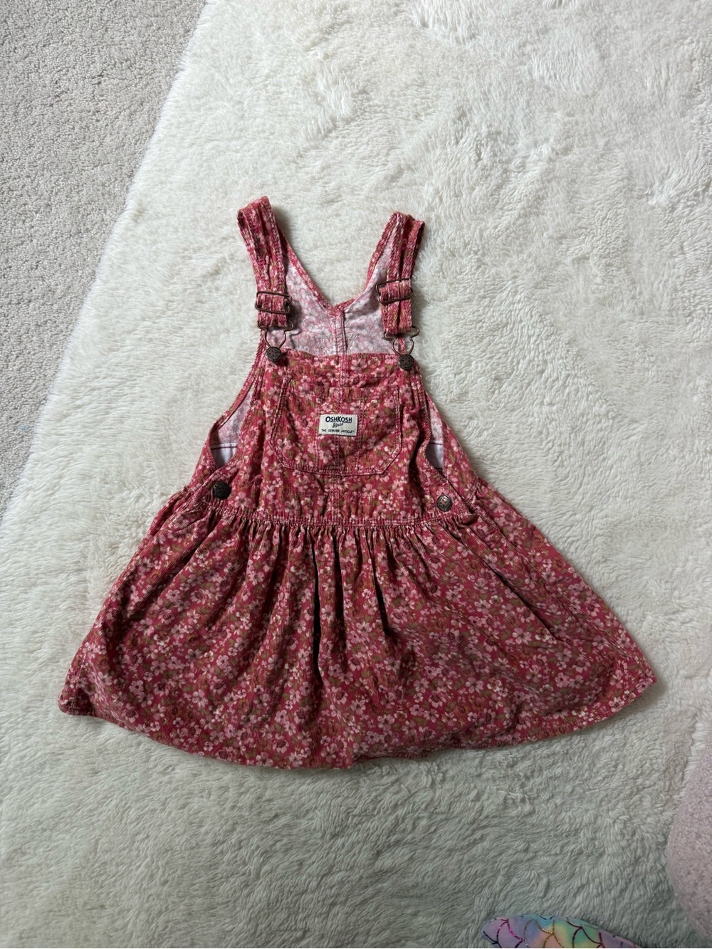 OshKosh B'gosh Pink Floral Corduroy Dress